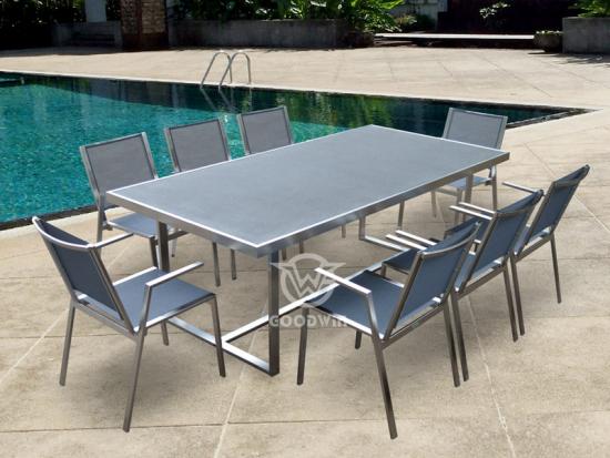 Stainless Steel Frame Dining Set