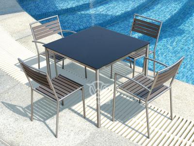 Stainless Steel Frame Dining Set Outdoor