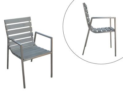 Stainless Steel Frame PE Wood Dining Set Patio