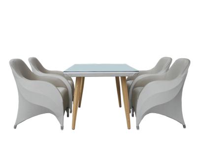 Outdoor Living Aluminum Frame Cover Imitation Leather Dining Set