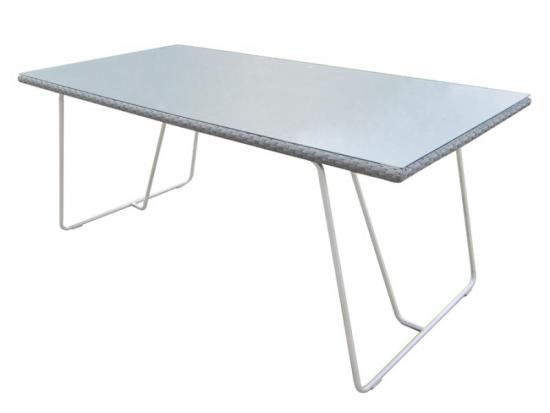 Rectangle Rattan Dining Table With Stainless steel Leg