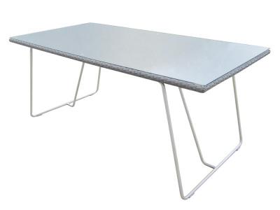Rectangle Rattan Dining Table With Stainless steel Leg