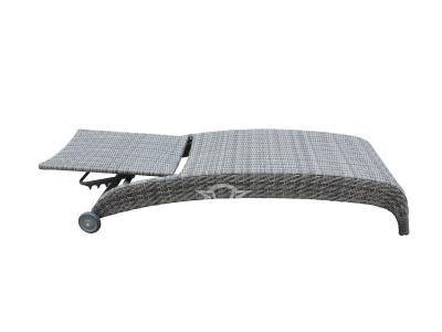Poolside Furniture Rattan Chaise Lounge With Wheels