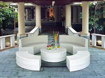 Round Rattan Sectional Sofa Set