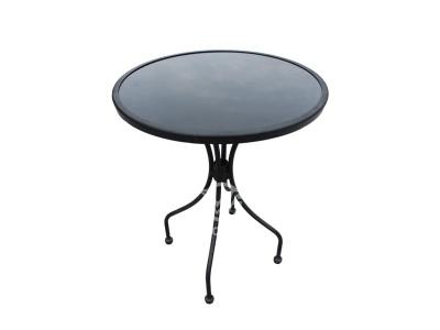 Metal Frame Round Glass Dining Table