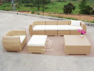 Outdoor Aluminum Frame Synthetic Rattan Sectional Sofa Set