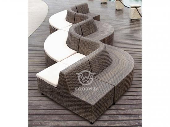 S Shape Rattan Combination Sofa Set