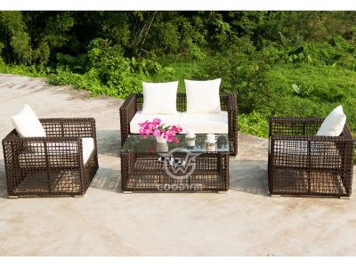 4 Piece Patio Rattan Sofa Set