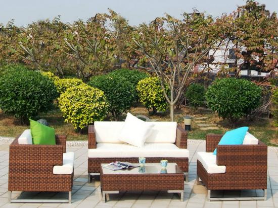High Quality Metal Frame Rattan Sofa Set