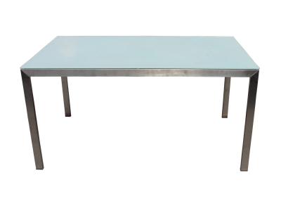 All Weather Rectangle Stainless Steel Frame Dining Table