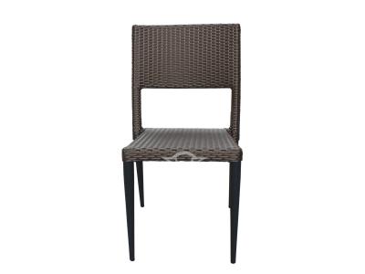 Outdoor Metal Frame Hand Woven Rattan Side Chair