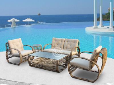 Retro Style Outdoor Rattan Sofa Set