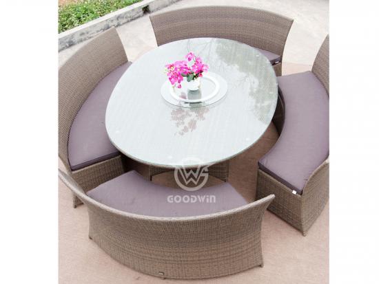 Save Space Outdoor Rattan Dining Set