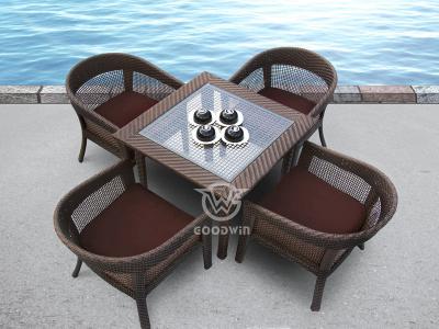 All Weather Rattan Square Dining Table Set