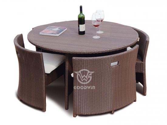 Save Space Outdoor Rattan Dining Set