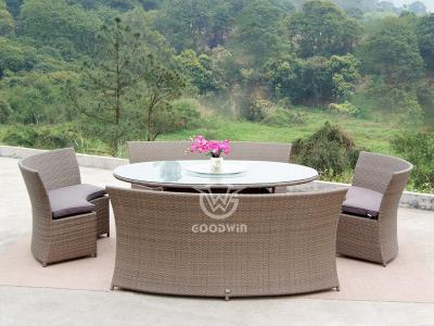 Outdoor Furniture Aluminum Frame Rattan Dining Set