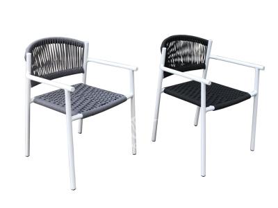 Outdoor Furniture Aluminum Frame Rope Dining Armchair