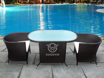 Rattan Oval Dining Table Set For Outdoor