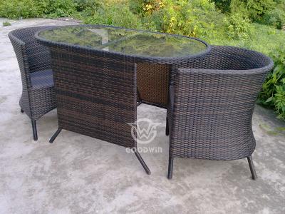3 Piece Outdoor Synthetic Rattan Leisure Dining Set