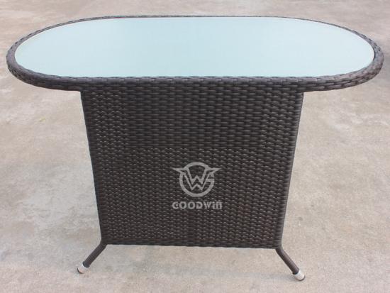 Rattan Oval Dining Table Set For Outdoor