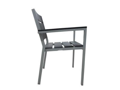 Patio Furniture Aluminum Frame PE Wood Dining Armchair