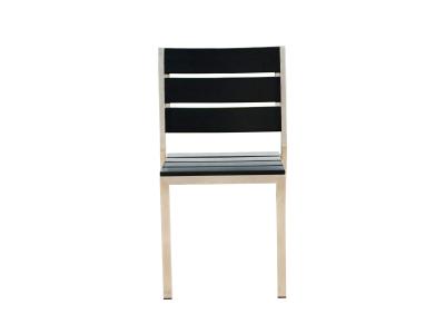 Garden Furniture Metal Frame Plastic Wood Dining Side Chair