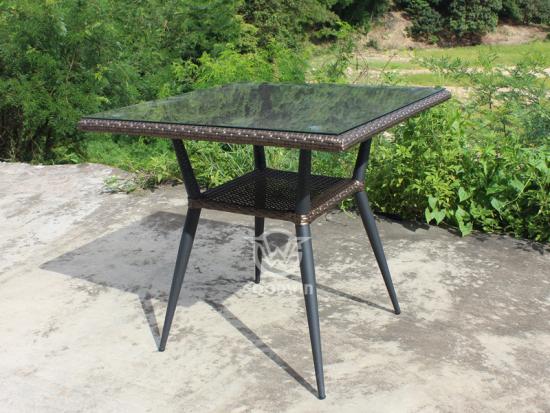 Patio Furniture Rattan Square Dining Table Set