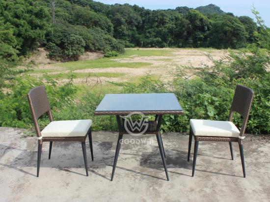 Patio Furniture Rattan Square Dining Table Set
