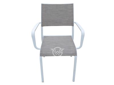 Patio Furniture Metal Frame With Textilene Fabric Dining Armchair