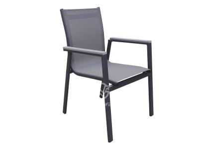 Stack-able Outdoor Aluminum Frame With Textilene Dining Armchair