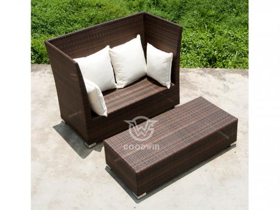 Patio Rattan Furniture Love Sofa Set