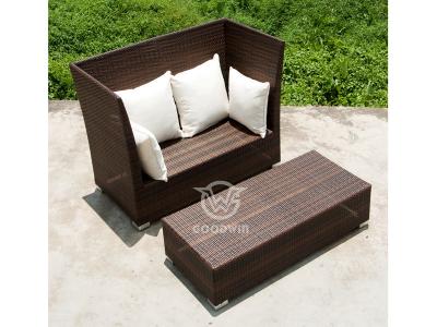 Patio Rattan Furniture Love Sofa Set