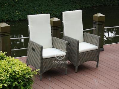 Adjust-able Outdoor Rattan High Back Dining Chair Set
