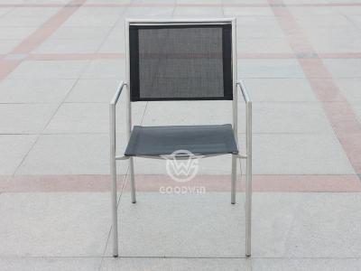 Durable Stainless Steel Frame Sling Dining Chair For Backyard