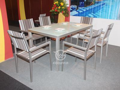 Garden Restaurant Furniture Textilene Fabric Dining Set