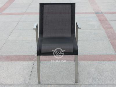 Outdoor Stainless Steel Frame Textilene Fabric Armchair