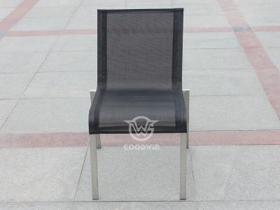 All Weather Stainless Steel Frame Textilene Dining Side Chair