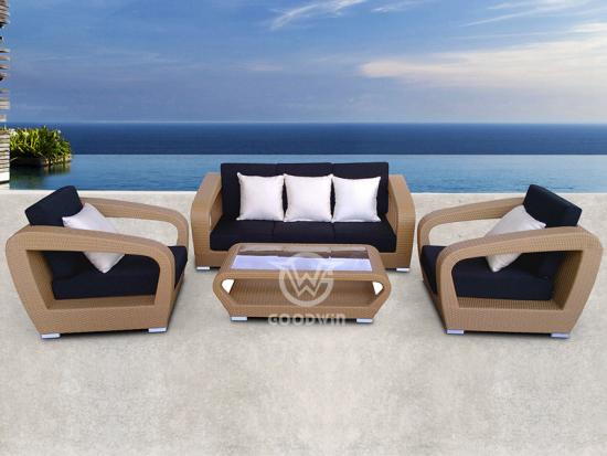 All Weather Wicker Rattan Sofa Set With Cushions