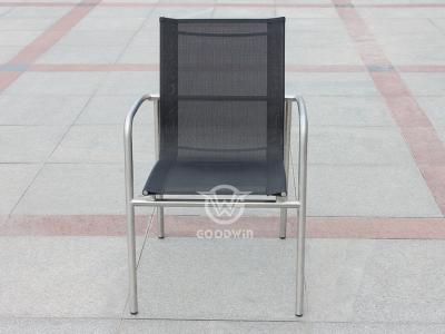 Stacking Stainless Steel Frame Textilene Fabric Dining Chair