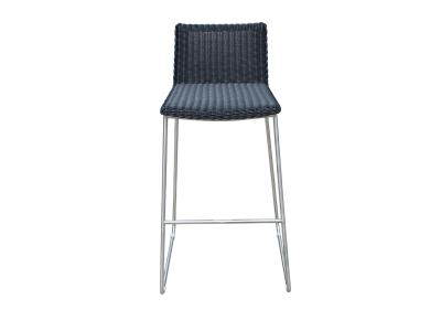 Outdoor Metal Frame Weave Synthetic Rattan Bar Height Chair