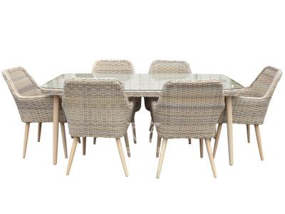 6-Seater Garden Furniture PE Rattan Dining Set
