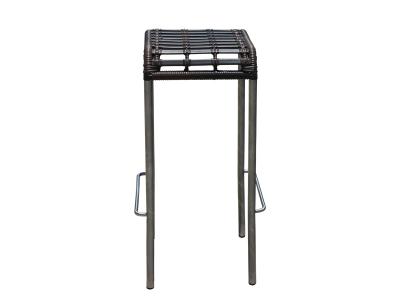 Outdoor Living Metal Frame Weave Synthetic Rattan Bar Stool