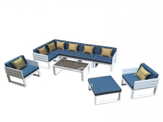 Garden Furniture Aluminum Frame Sofa Set With Cushions
