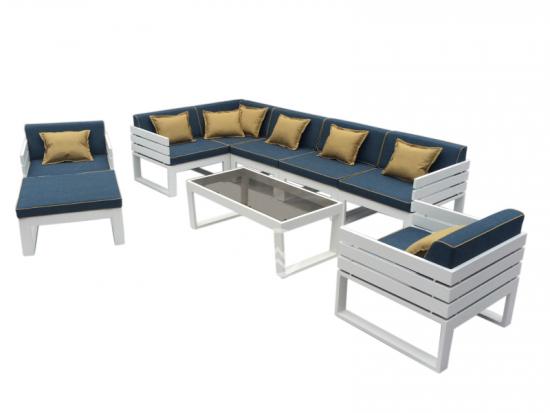 Garden Furniture Aluminum Frame Sofa Set With Cushions