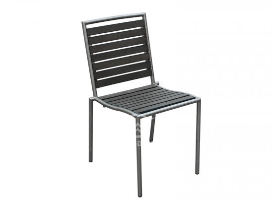 Stainless Steel Frame With PE Wood Dining Set