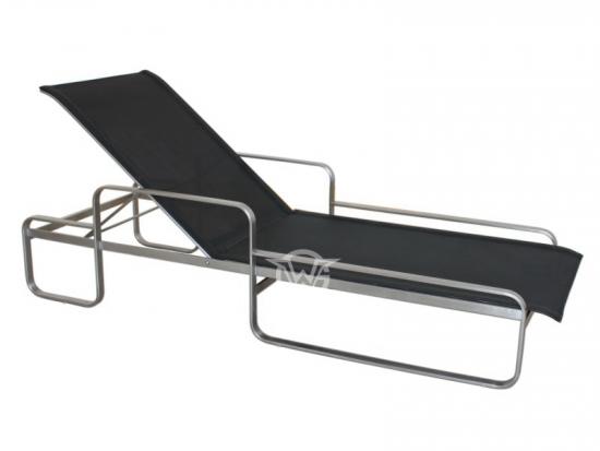 UV-resistant Stainless Steel Frame Textilene Fabric Chaise Lounge