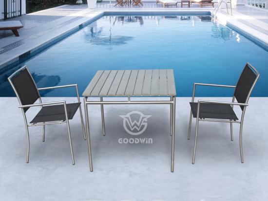 Durable Metal Frame Dining Set For Outside