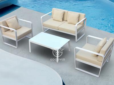 Garden Treasures Furniture Aluminum Frame Sofa Set With Cushions