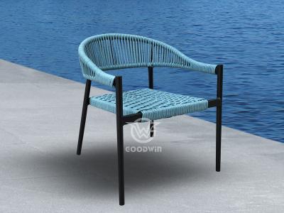 Aluminum Frame Weave Rope Bistro Set For Patio
