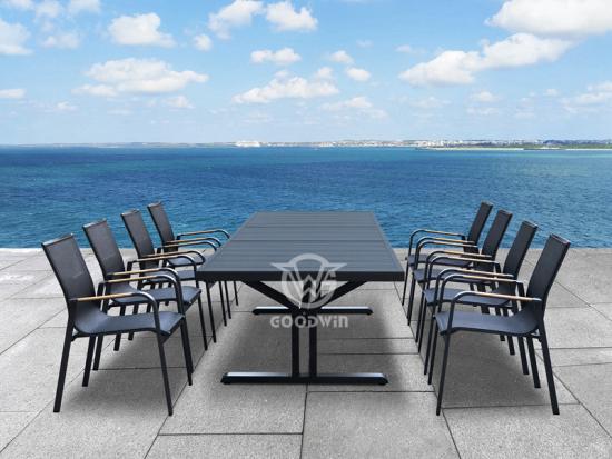 Garden Restaurant Furniture Extendable Dining Table Set